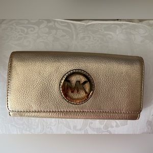 New Michael Kors gold fold wallet